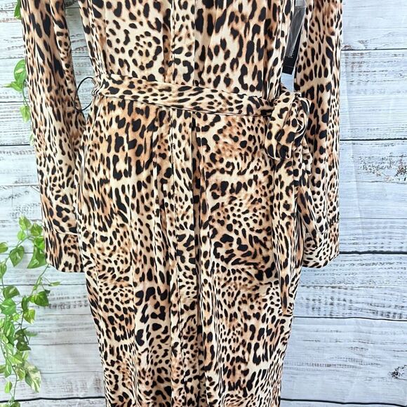 INC International Concepts Dress sz Small Black Brown Maisie Animal Slinky Knee - Picture 9 of 16